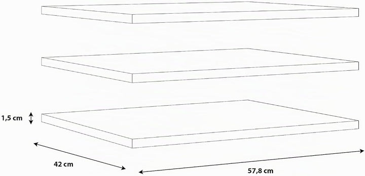 FORTE 3-er Einlegebödenset, Holzwerkstoff, Grau, 57.7 x 42 x 1.5 cm Grau 57.7 x 42 x 1.5 cm, Grau 57