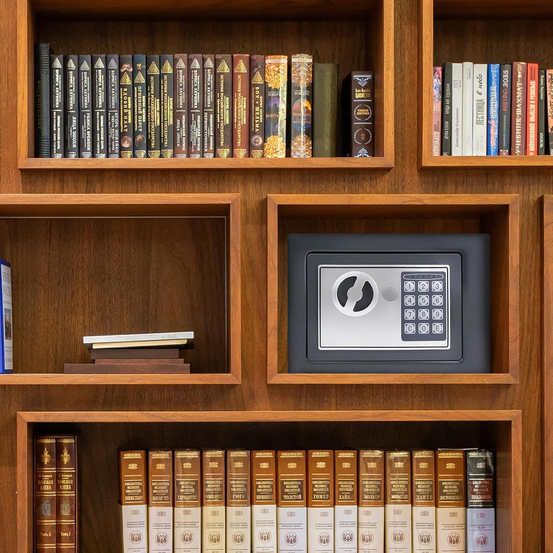 Tresor, Elektronischer Tresor mit Zahlenschloss, Möbelsafe, Stahltresor mit Doppelbolzen Verriegelun