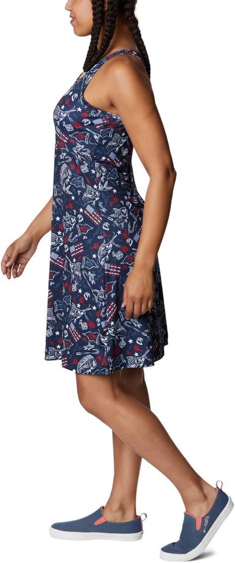 Columbia Damen Freezer Iii Kleid Freezer III Kleid S Collegiate Navy Americana Fishing Print, S Coll
