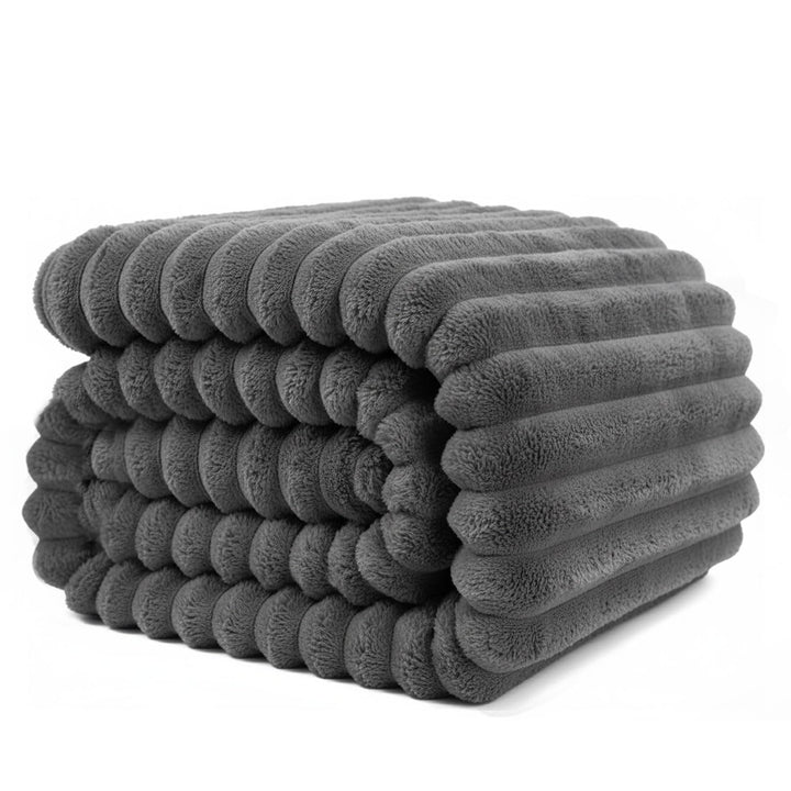 Kuscheldecke - Warme Flausige Bettüberwurf Decke und Sofadecke - Streifen Design Mama, Frauen und Fr
