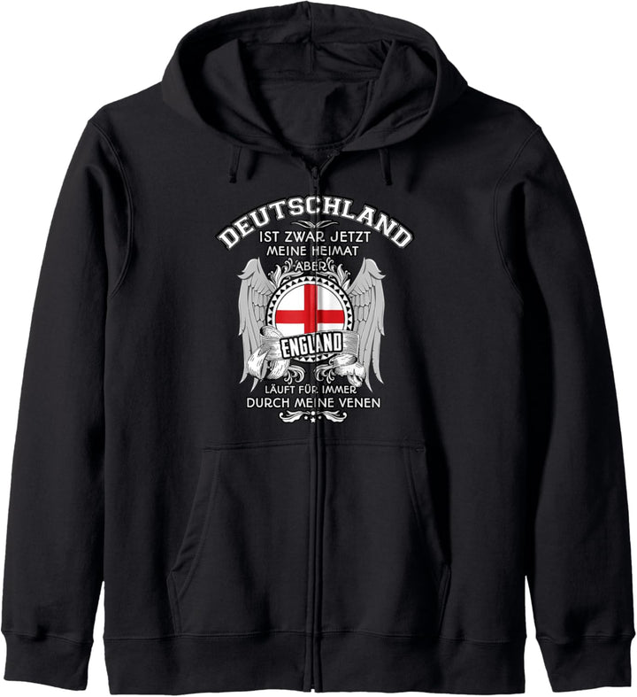 England Design - England läuft in Venen Kapuzenjacke