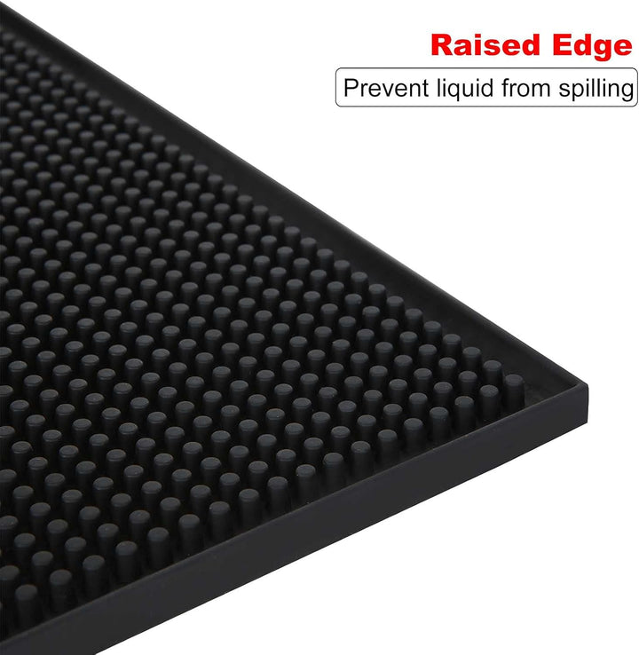 4 Stück 15 x 30cm Bar Matte, Schwarz Gummi Abtropfmatte, Bar Service Matte Barmatte rutschfest für B