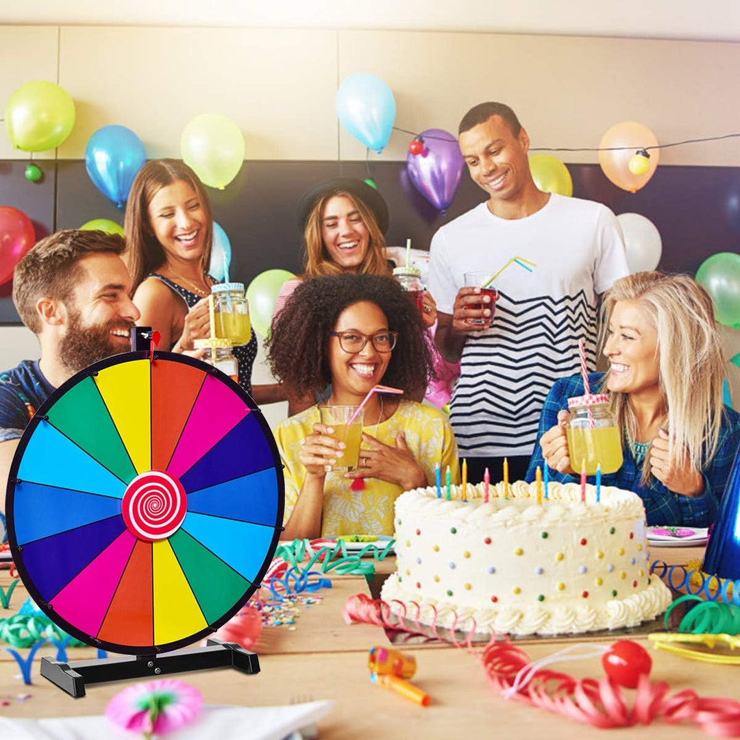FANTASK 18" Glücksrad Spielzeug inkl. Radiergummi und Markierstift, Gluecksrad, Rad Spiele für Lotte