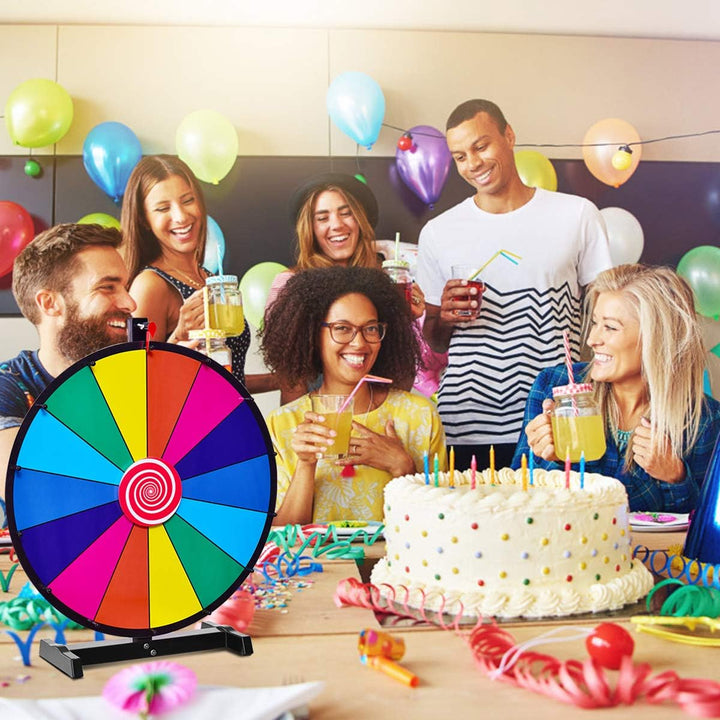 FANTASK 18" Glücksrad Spielzeug inkl. Radiergummi und Markierstift, Gluecksrad, Rad Spiele für Lotte
