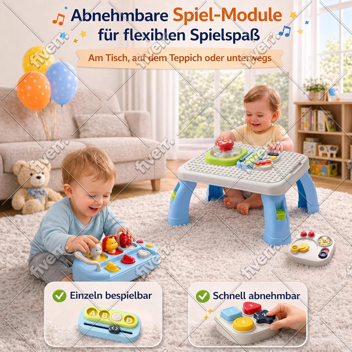 AMAYO - Baby Aktivitätstisch Montessori ab 9-36 Monate – Interaktiver Babys Entdeckertisch Spieltisc