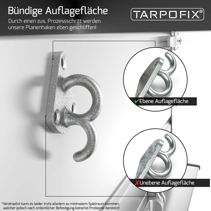 Tarpofix® Dreiloch Planenhaken Netzhaken inkl. Blindnieten für Anhänger Plane & Anhängernetz (10 Stk