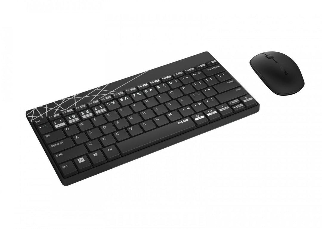 Rapoo 8000M kabelloses Tastatur-Maus Set Wireless Deskset 1300 DPI Sensor 12 Monate Batterielaufzeit