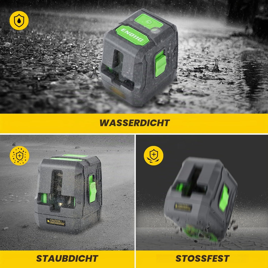 Kreuzlinienlaser Grün, ENVENTOR EN011G Selbstnivellierend Linienlaser 25m ± 0,3mm/m, Vertikale/Horiz
