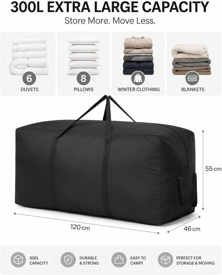 300L Extra grosse Aufbewahrungstasche, 600D Oxford Starke Aufbewahrungstaschen, Heavy Duty Umzugstas