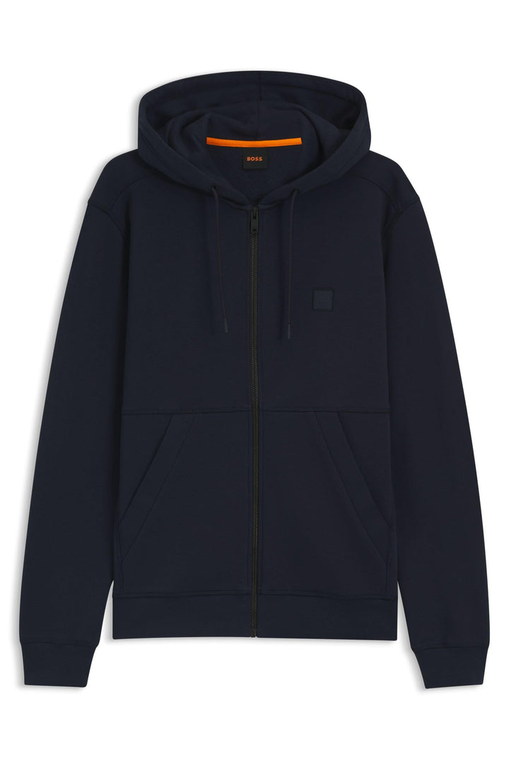 BOSS Herren Zetalky Kapuzenjacke aus Baumwoll-Terry mit Logo-Aufnäher S Dark Blue404, S Dark Blue404