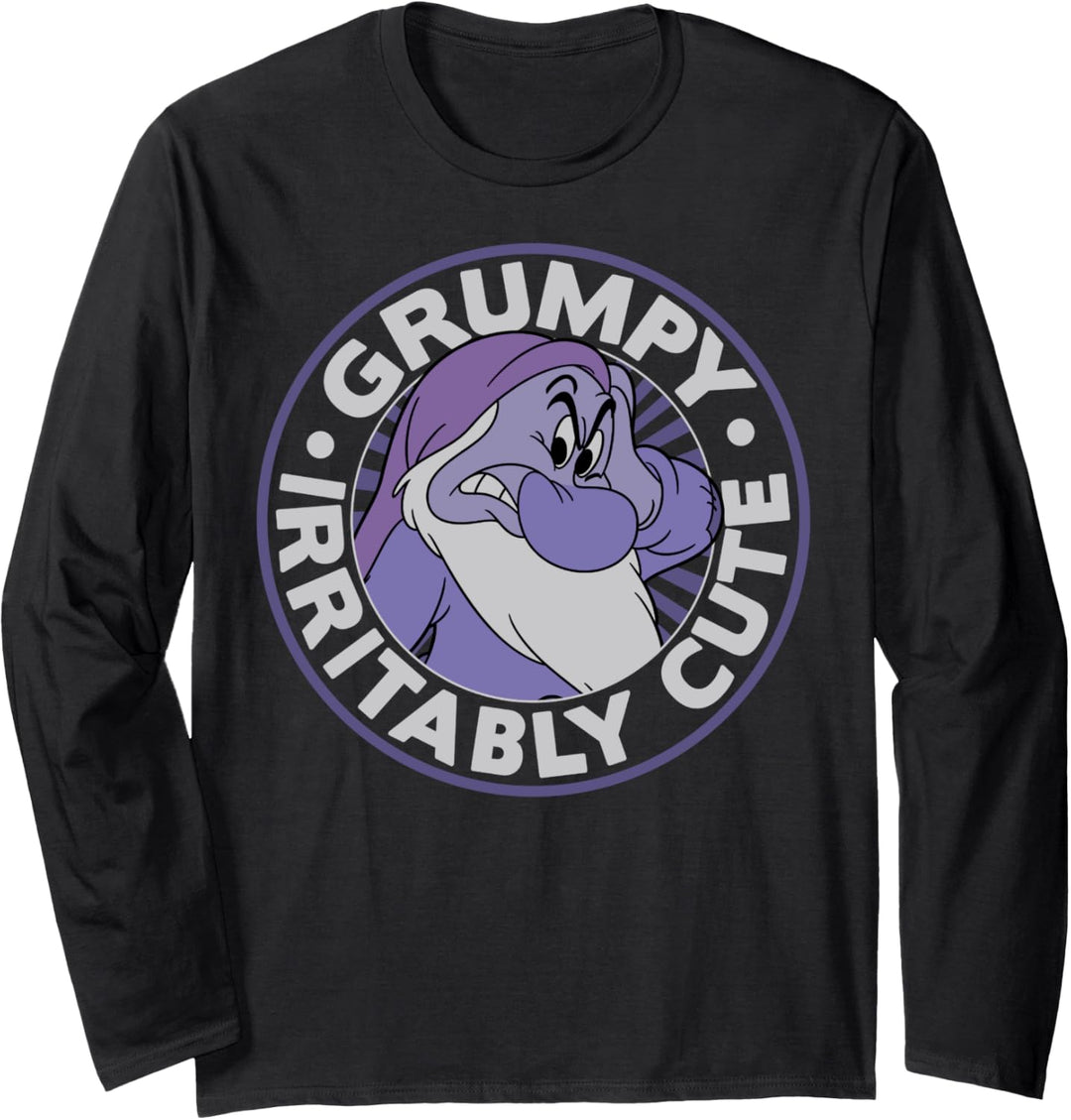 Disney Snow White Grumpy Irritably Cute Circle Portrait Langarmshirt
