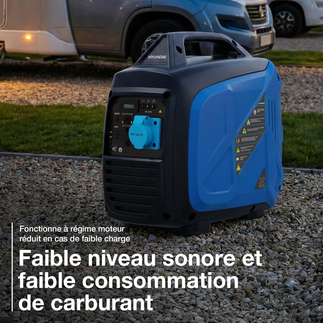 Hyundai Inverter-Generator, 3300 W/3 kW, kontinuierlich, Benzin, leise, reine Sinuswelle, Steckdose
