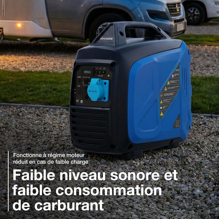 Hyundai Inverter-Generator, 3300 W/3 kW, kontinuierlich, Benzin, leise, reine Sinuswelle, Steckdose