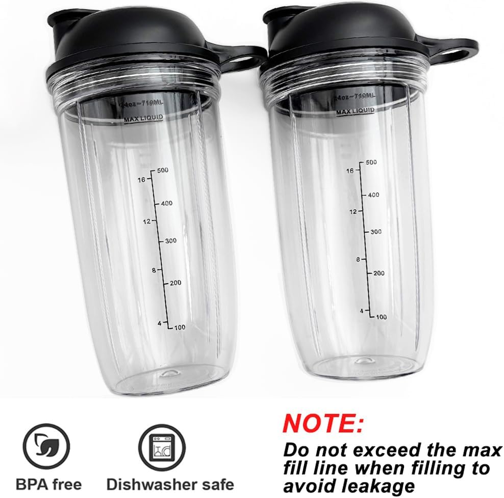 Mixer Becher und Deckel Zubehör für nutribullet Full Size Blender Combo 1200 Watt und 1000 Watt - 24