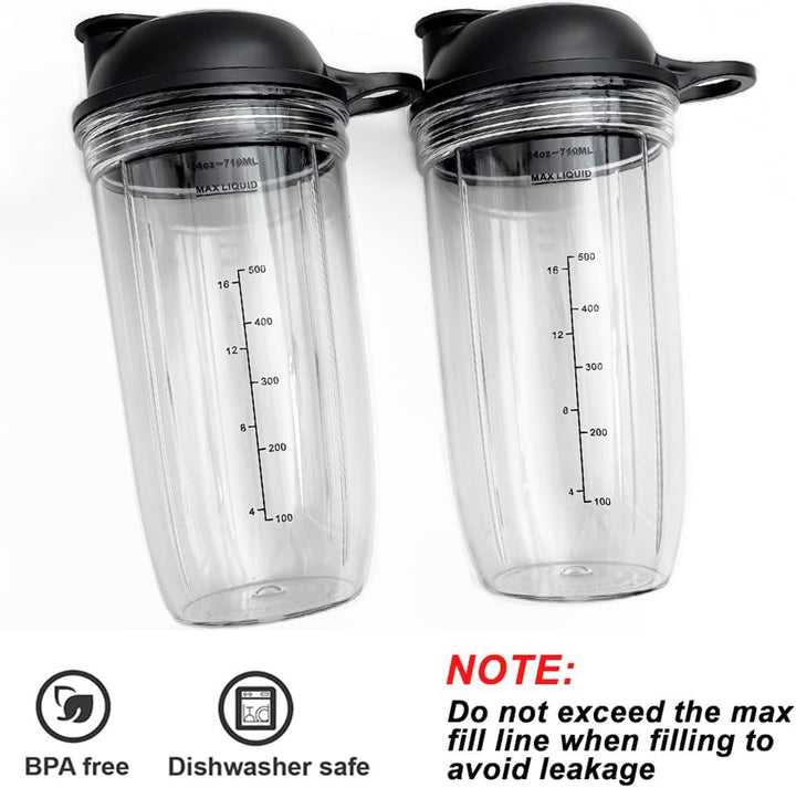 Mixer Becher und Deckel Zubehör für nutribullet Full Size Blender Combo 1200 Watt und 1000 Watt - 24
