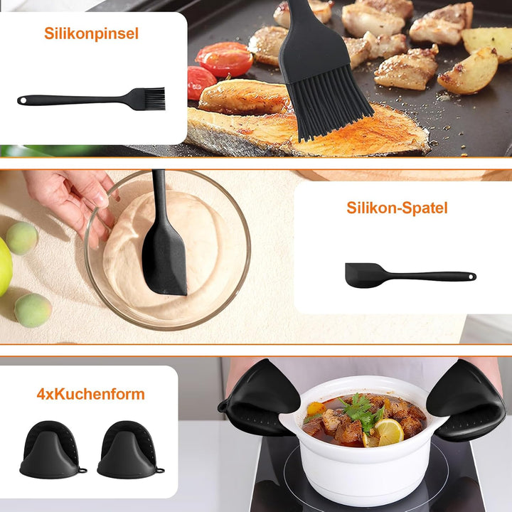 Heissluftfritteuse Zubehör für Ninja 10,4L AF500EU, Airfryer Silikonform für Ninja Foodi Flexdrawer