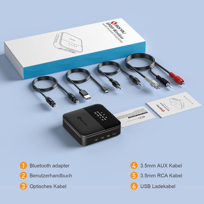 Bluetooth Audio Adapter, SONRU Bluetooth Transmitter Empfänger für TV Laptop Stereoanlage Kopfhörer