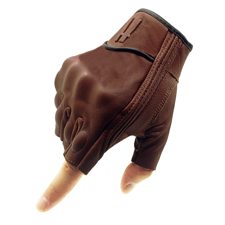 Harssidanzar Herren Vollfinger Ziegenleder Touchscreen Motorrad Fingerlose Handschuhe GM037EU L Satt