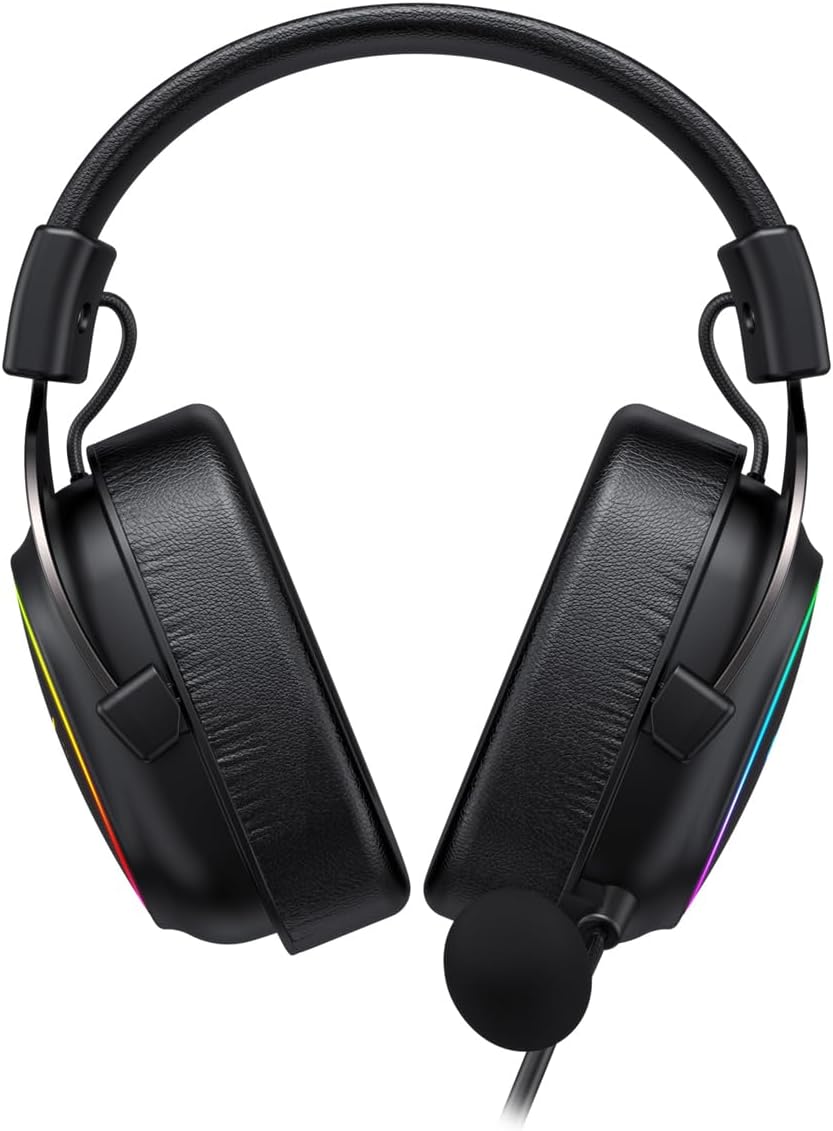 Havit H2002p RGB Gaming Headset mit Mikrofon – 50 mm Treiber – 7.1 Kopfhörer mit Kabel Surround Soun