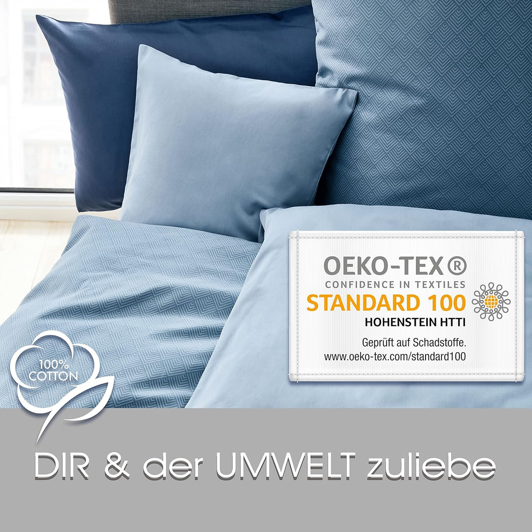 Beddress - Luxus-Satin-Bettwäsche, Uni Puder, 135x200 + 80x80 cm, 100% Baumwolle,Pink 135x2