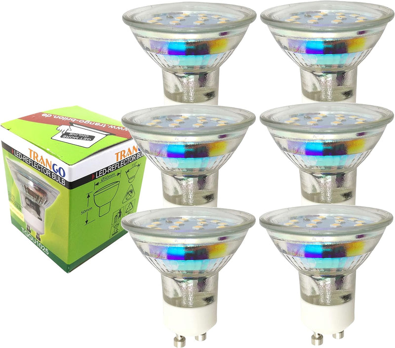 Trango 6er Set LED Einbaustrahler 6729-068SB_AK in Chrom Eckig incl. 6x 3 Watt 3000K warmweiss GU10