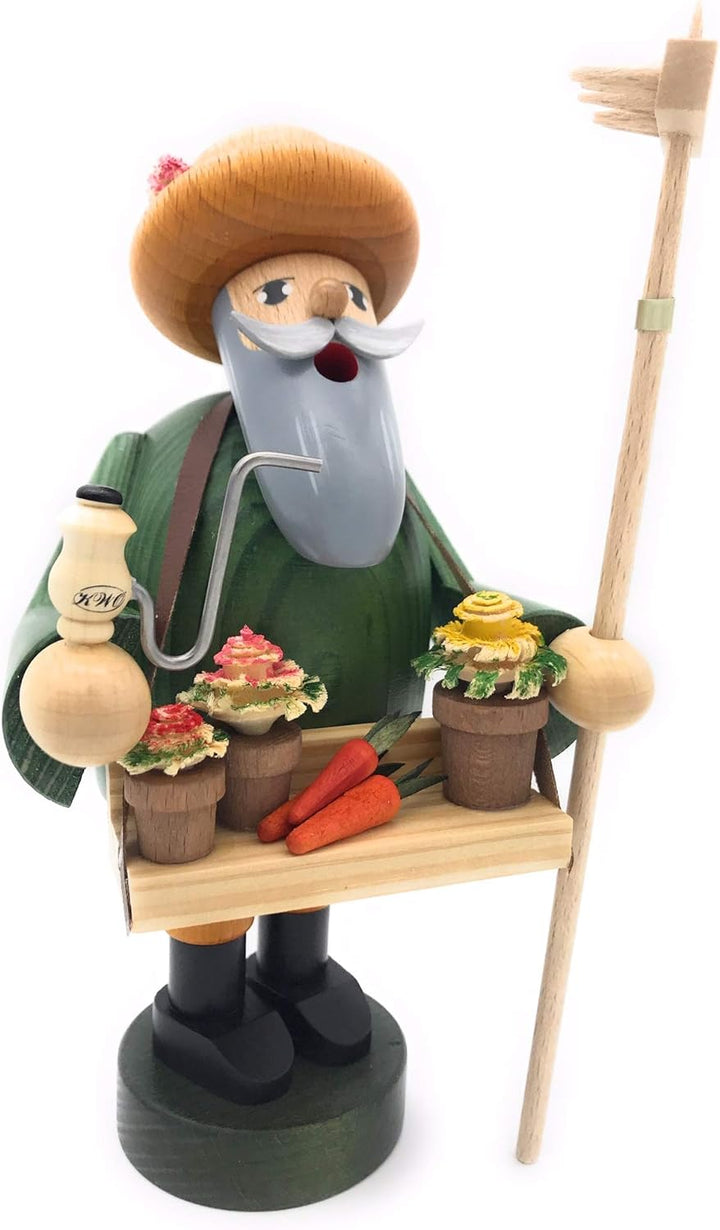 KWO Olbernhau 21040 Räuchermännchen Gärtner, 18 cm