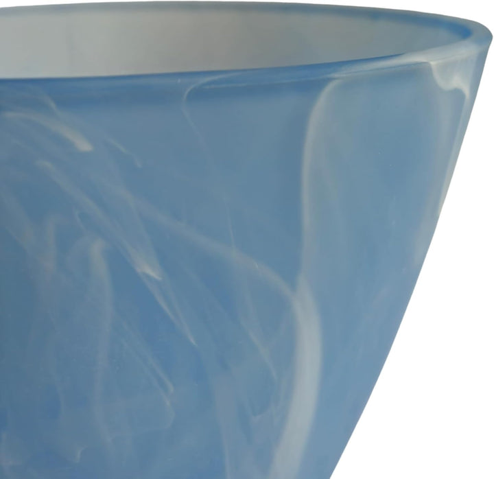 E14 Lampenschirm Glas Blau Weiss marmoriert Ø13 cm – Ersatzglas Lampenglas konisch Höhe 10,5 cm, Öff