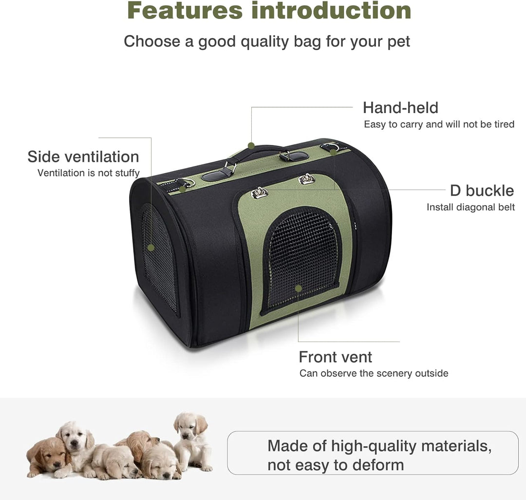 PETCUTE Transporttasche Katze,Faltbare Hundetragetasche Katzentragetasche mit Weicher Matratze,Atmun