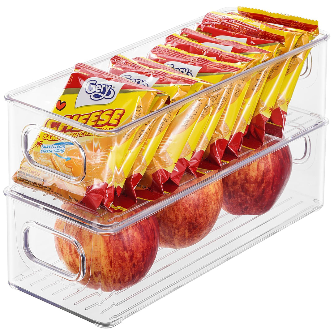 2er Pack Kühlschrank Organizer Aufbewahrung Boxen Set, Fridge Organizer Schublade Ordnungssystem Sta