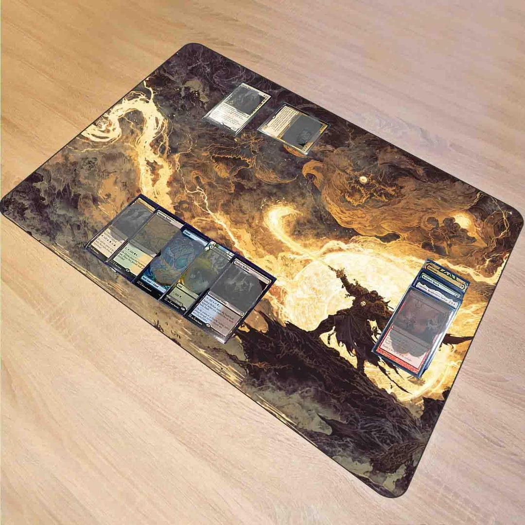 MTG Playmat 24x14 Zoll rutschfest mit Drachen Design genähte Kanten Glatte Oberfläche Gummibasis TCG