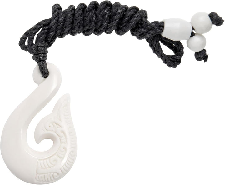 81stgeneration Damen Herren Handgeschnitzte Knochen Whale Tail HEI Matau Maori Anhänger Halskette