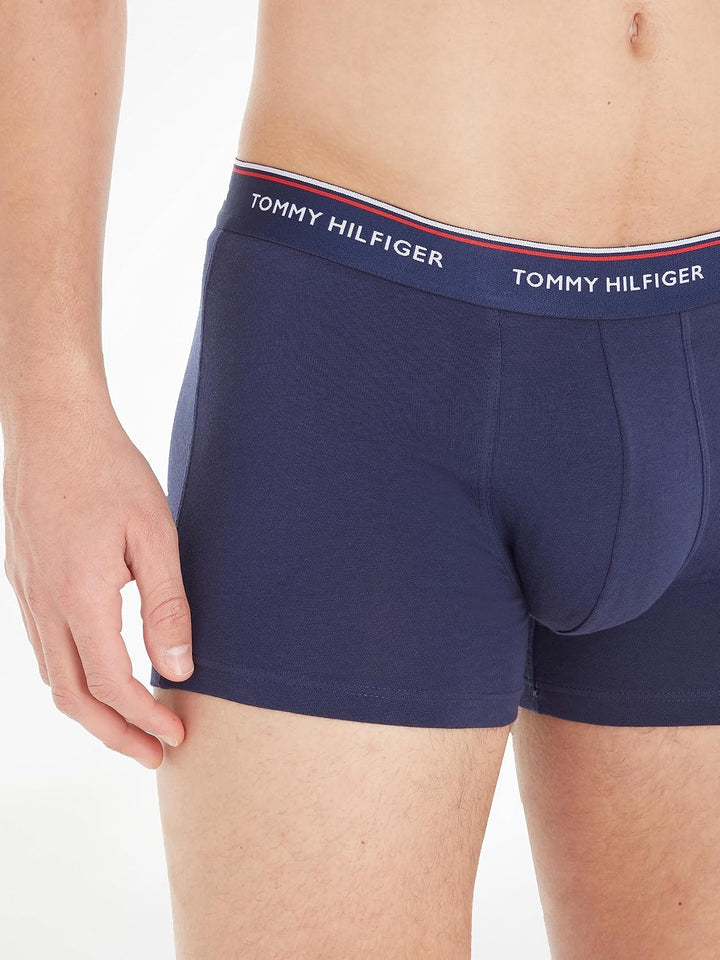 Tommy Hilfiger Herren 3er Pack Boxershorts Trunks Unterwäsche, Blau (Peacoat)