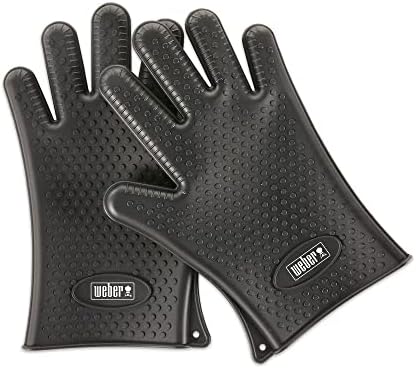 Weber 7017 Silicone Grilling Gloves, Black Einzelbett, Einzelbett
