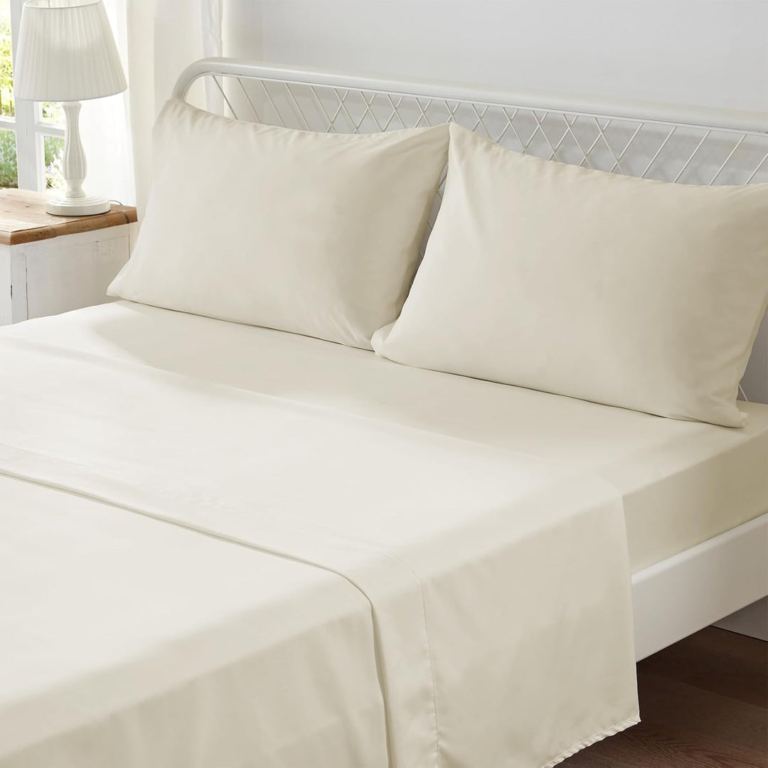 Zzlpp Queen-Bettwäsche-Set, 7-teilig, hellgelbes Seersucker-Bett in Einer Tasche mit Steppdecke, 2 K