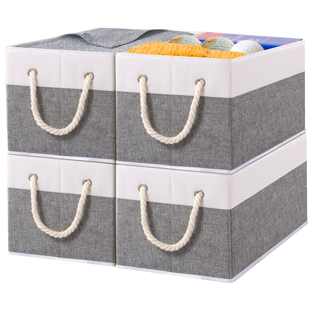 Yawinhe Aufbewahrungsbox, Faltbare Aufbewahrungsboxen ohne Deckel, Waschbare, Offene Stoffbox, für S