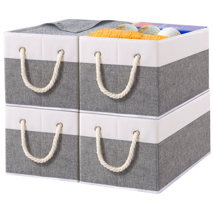 Yawinhe Aufbewahrungsbox, Faltbare Aufbewahrungsboxen ohne Deckel, Waschbare, Offene Stoffbox, für S