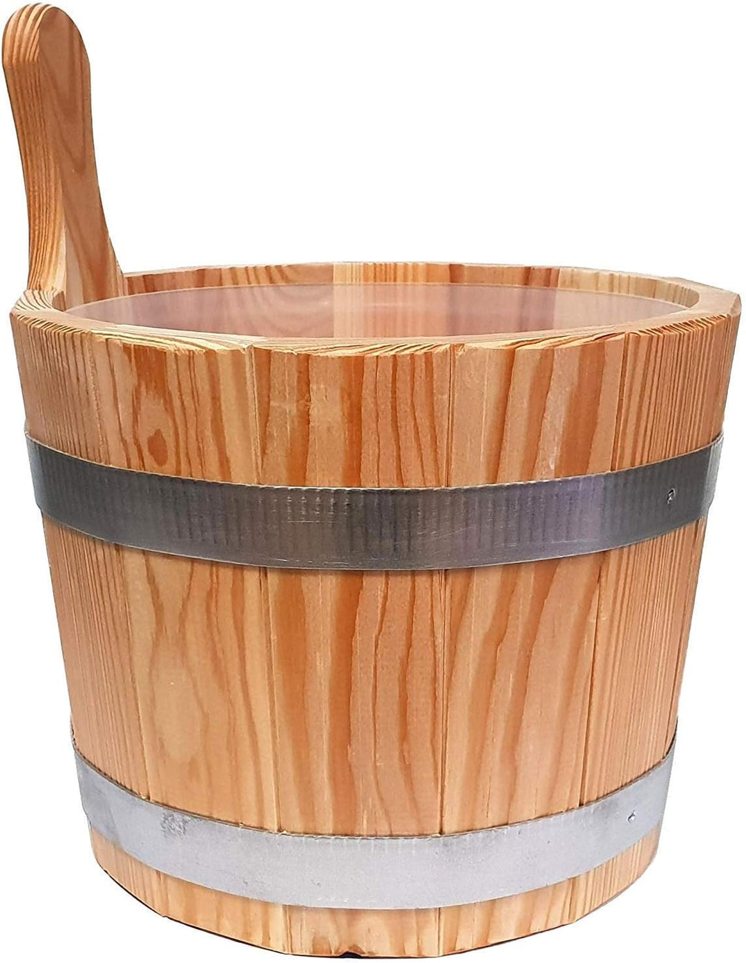 Sauna Set 3-teilig #608 Kübel aus Lärchenholz, Kunststoffeinsatz, Kelle