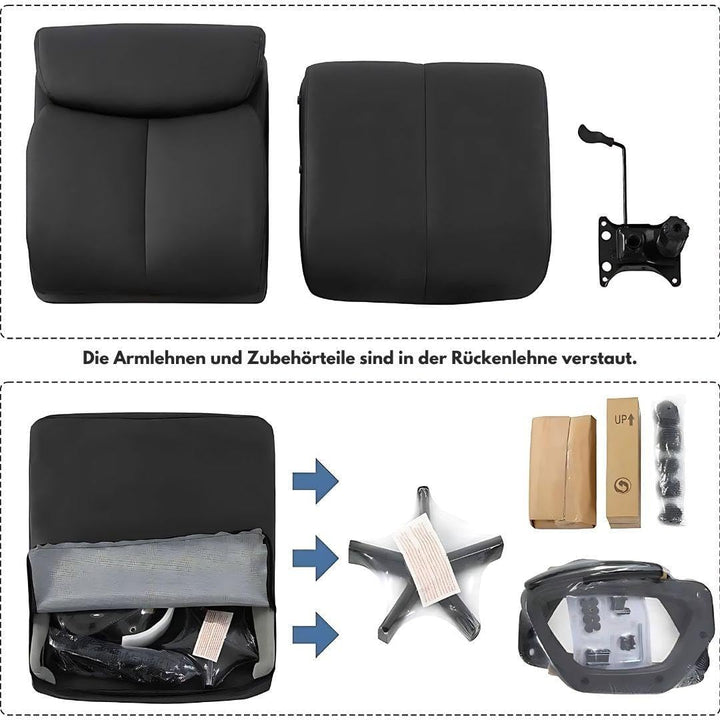 Ergonomischer Bürostuhl - Höhenverstellbar, Komfortabel mit Wippfunktion und Netzrücken. Robustes Me