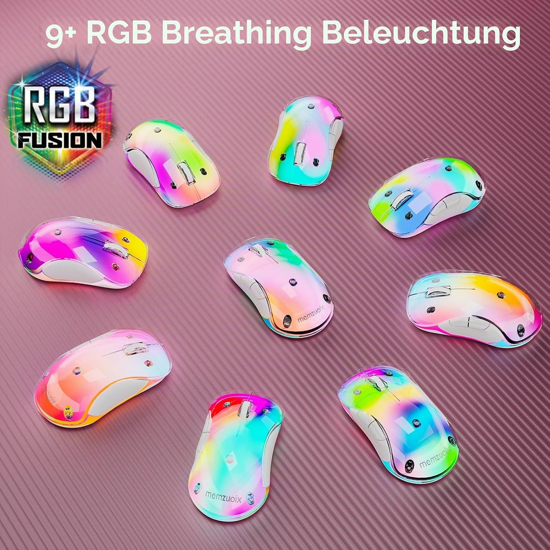 memzuoix LED Kabellose Maus – Wiederaufladbare 2.4G Optische Maus mit Magnetischer Abdeckung, Sanfte