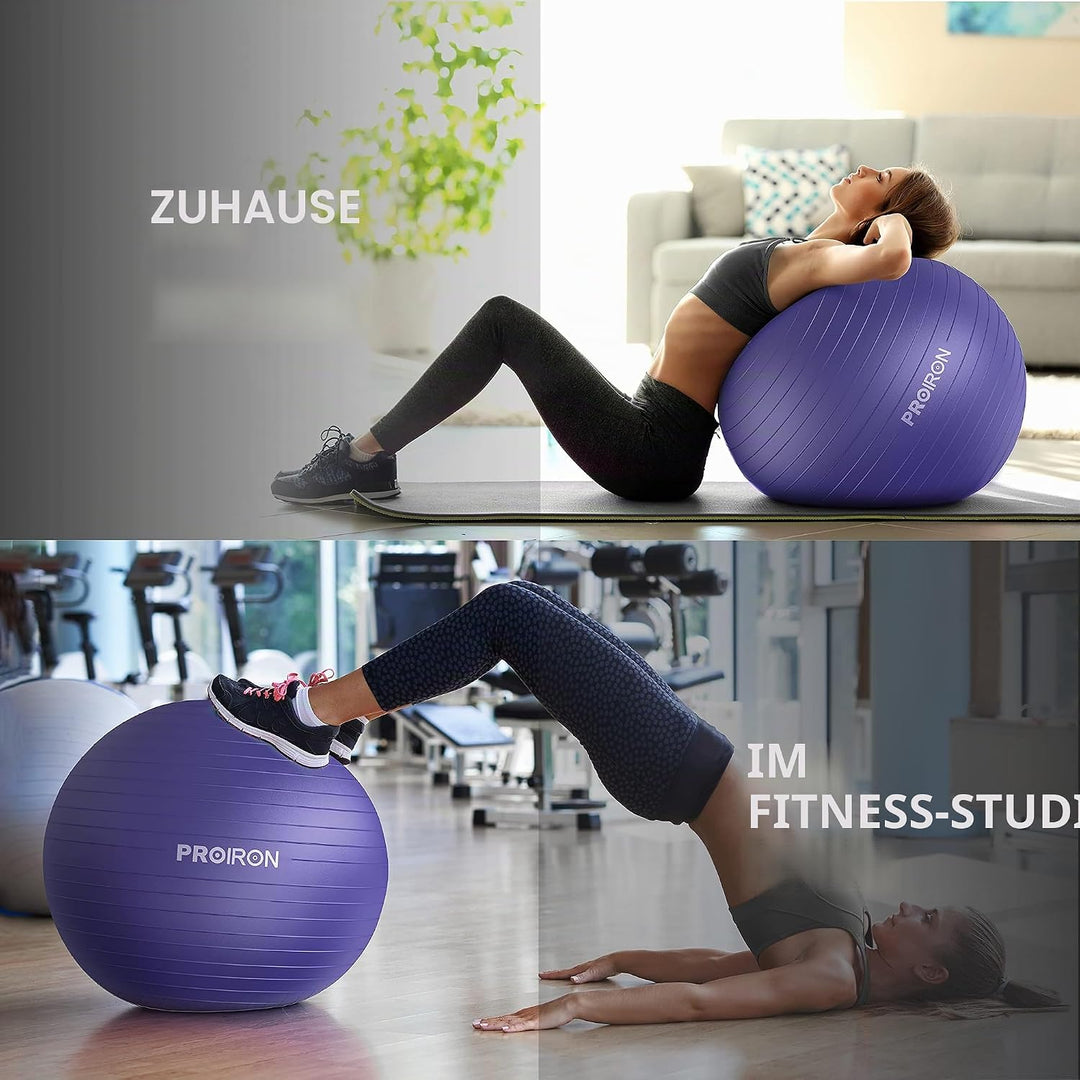 PROIRON Gymnastikball Pezziball Sitzball Trainingsball Fitnessball &amp; Balance für Core-Training mit P