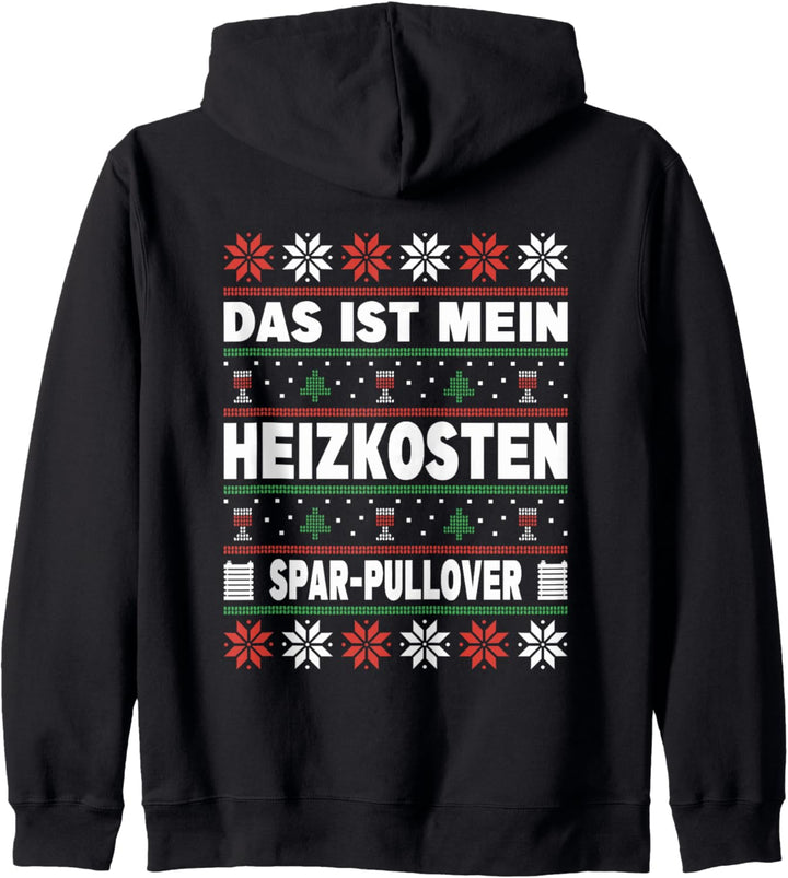Ugly Christmas Heizkosten Spar Outfit Weihnachten Wein Kapuzenjacke