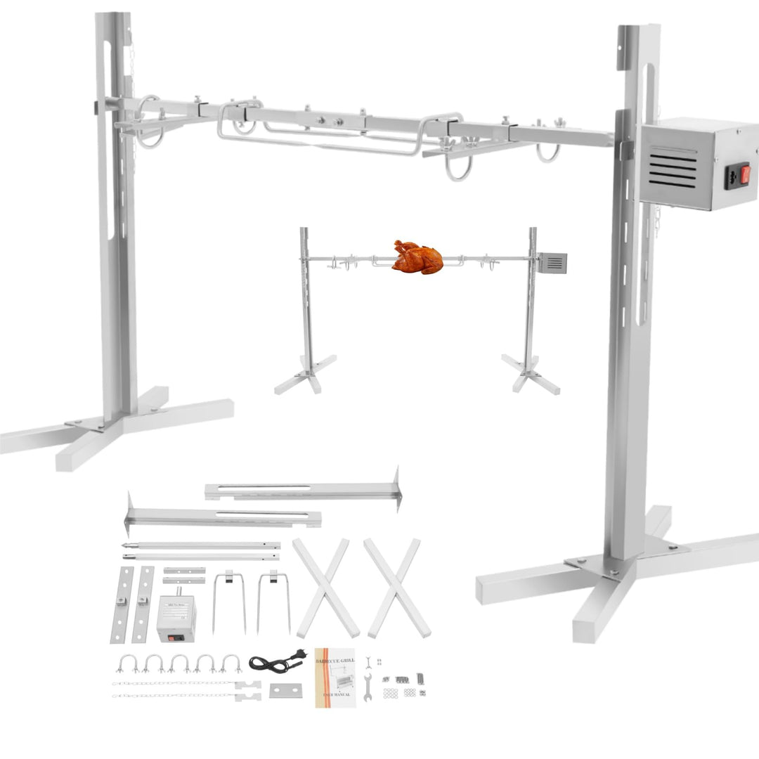 ROGONPDK 40 kg Elektrisch Grillspiess | Edelstahl Spanferkelgrill Lammgrill BBQ Grill Drehspiess Höh