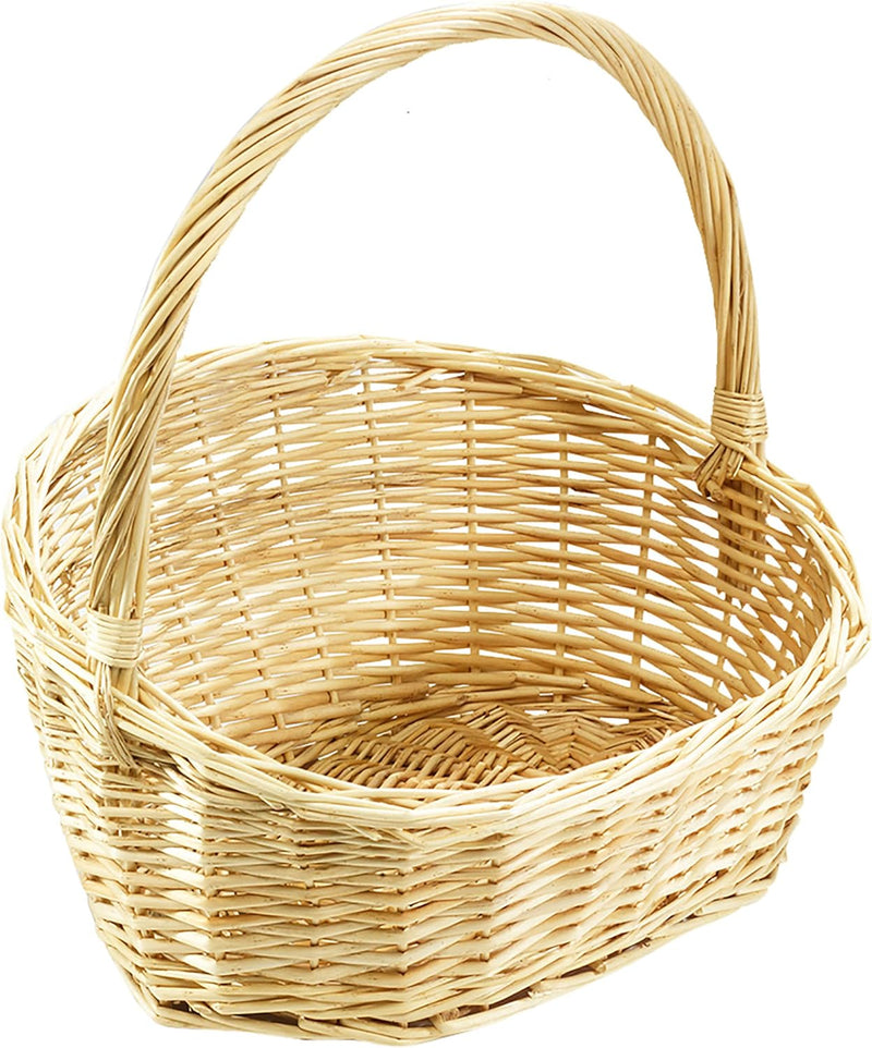 Kobolo Geschenkkorb Präsentkorb Henkelkorb Korb aus geflochtener Weide - Gr 2 42x35x13/39 cm 42 x 35
