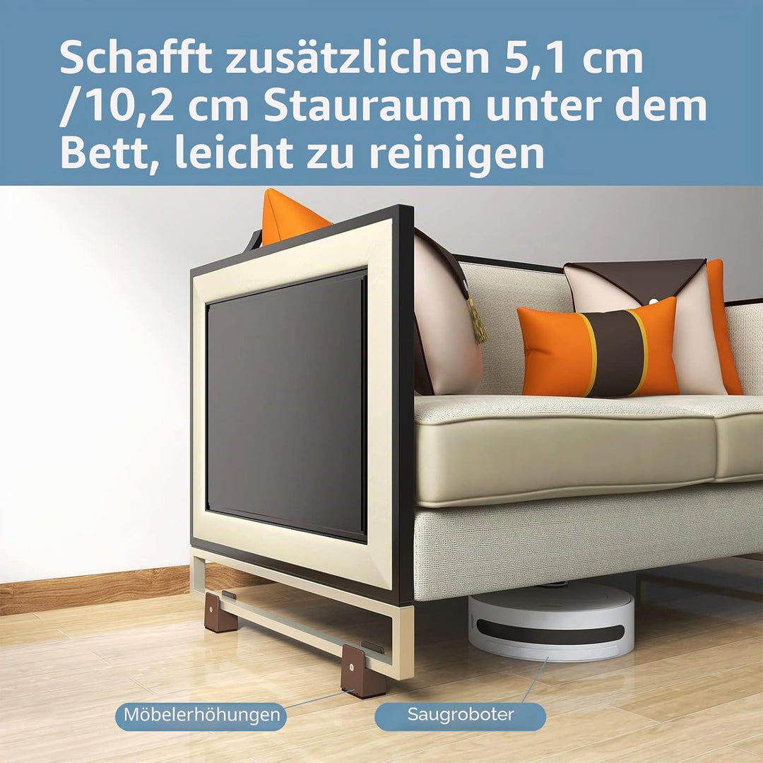Ezprotekt Einstellbare Bett- und Möbelerhöhungen mit Schraubklemme, 10,2 cm, strapazierfähige Sofa-,