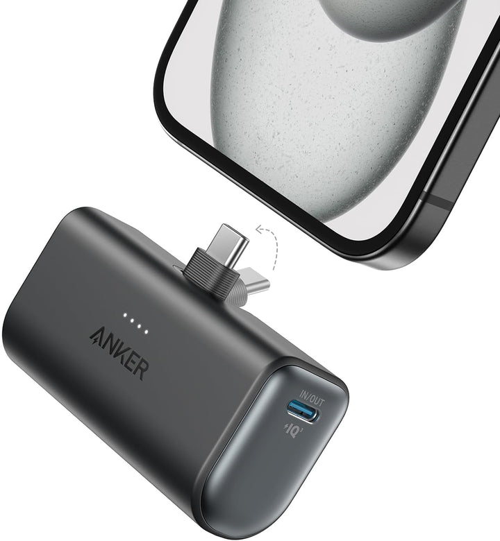 Anker 621 Powerbank mit integriertem Lightning-Stecker, 5.000 mAh MFi-zertifizierter 12W externer Ha