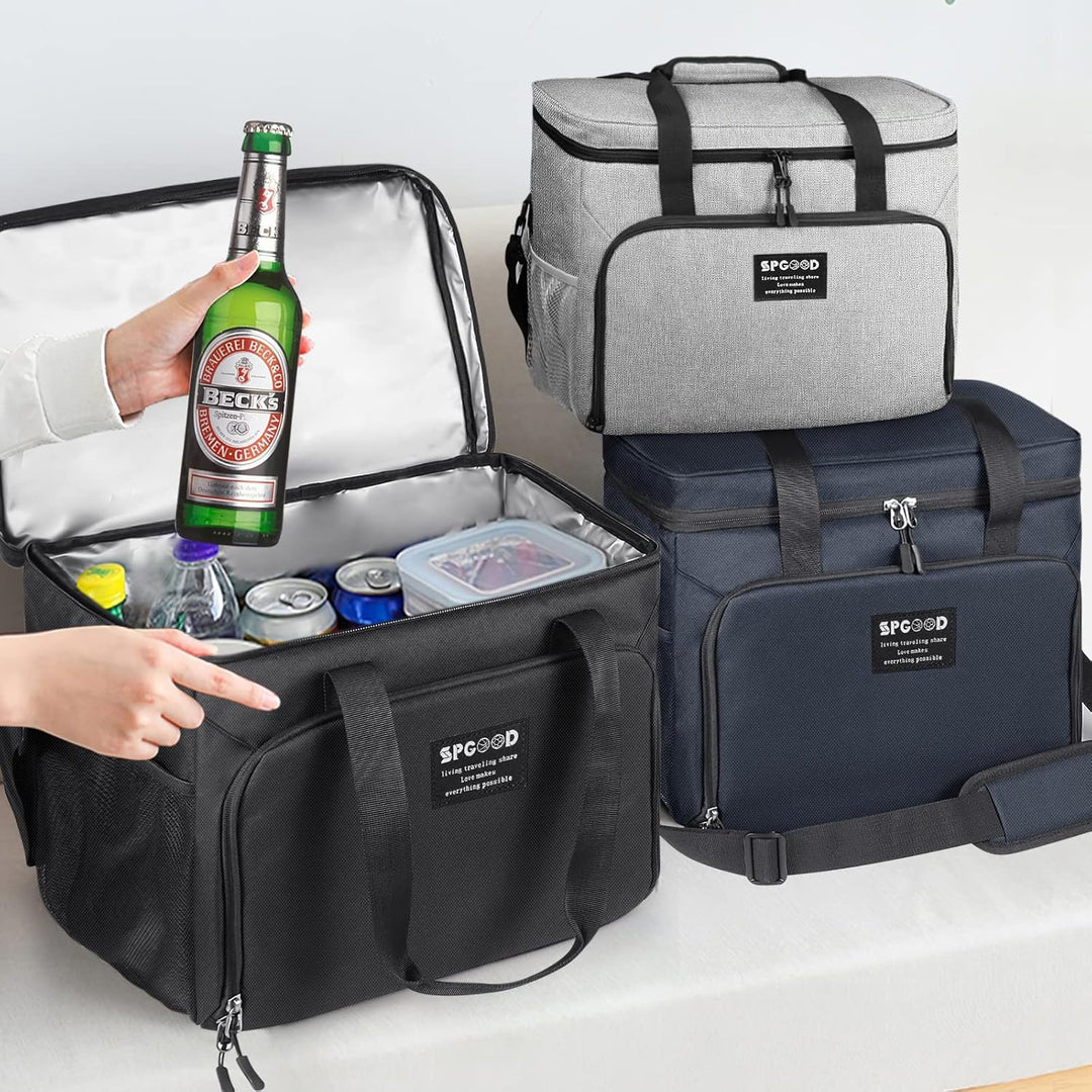 SPGOOD Kühltasche 20L/30L/40L Thermotasche Picknicktasche Gross Isoliert Faltbar Gefriertasche Warmh