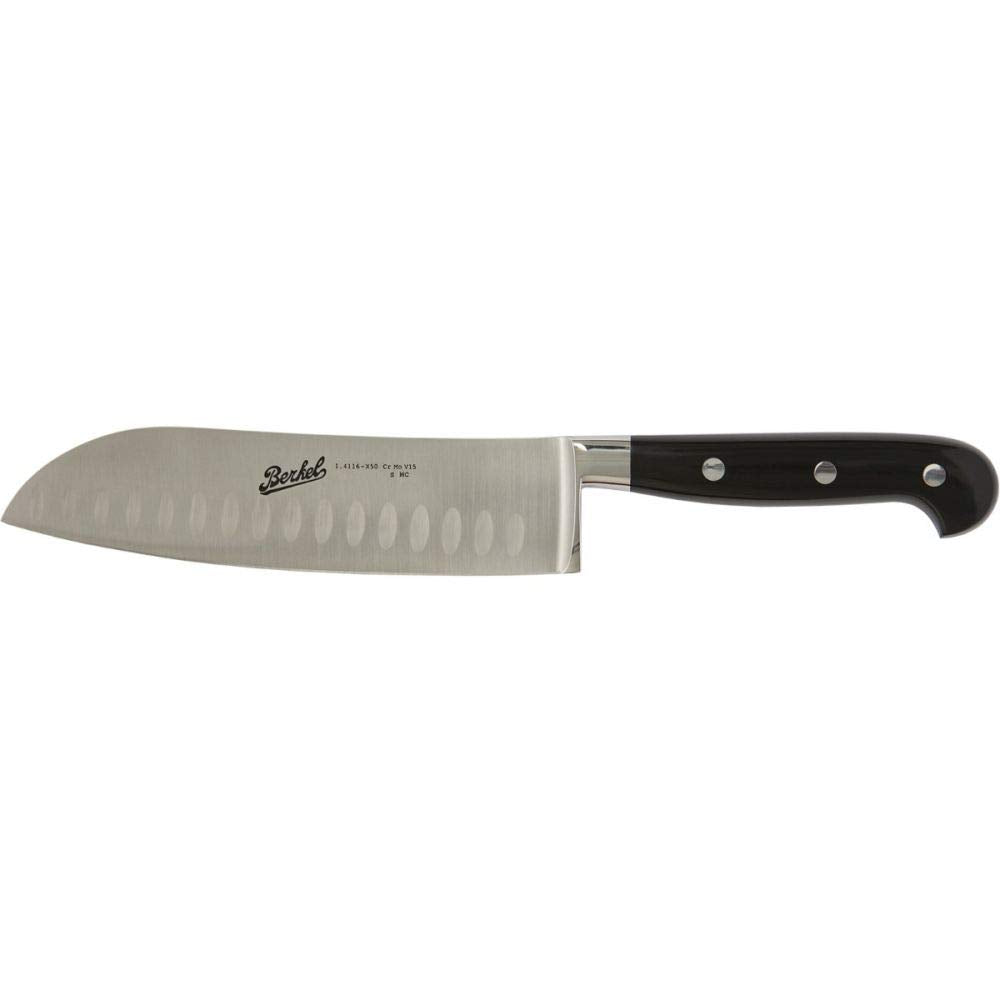 Van Berkel Santoku Knife-ADHOC Serie | Klingenlänge: 18 cm | Griff: Schwarz Glanz|Blisterverpackung,