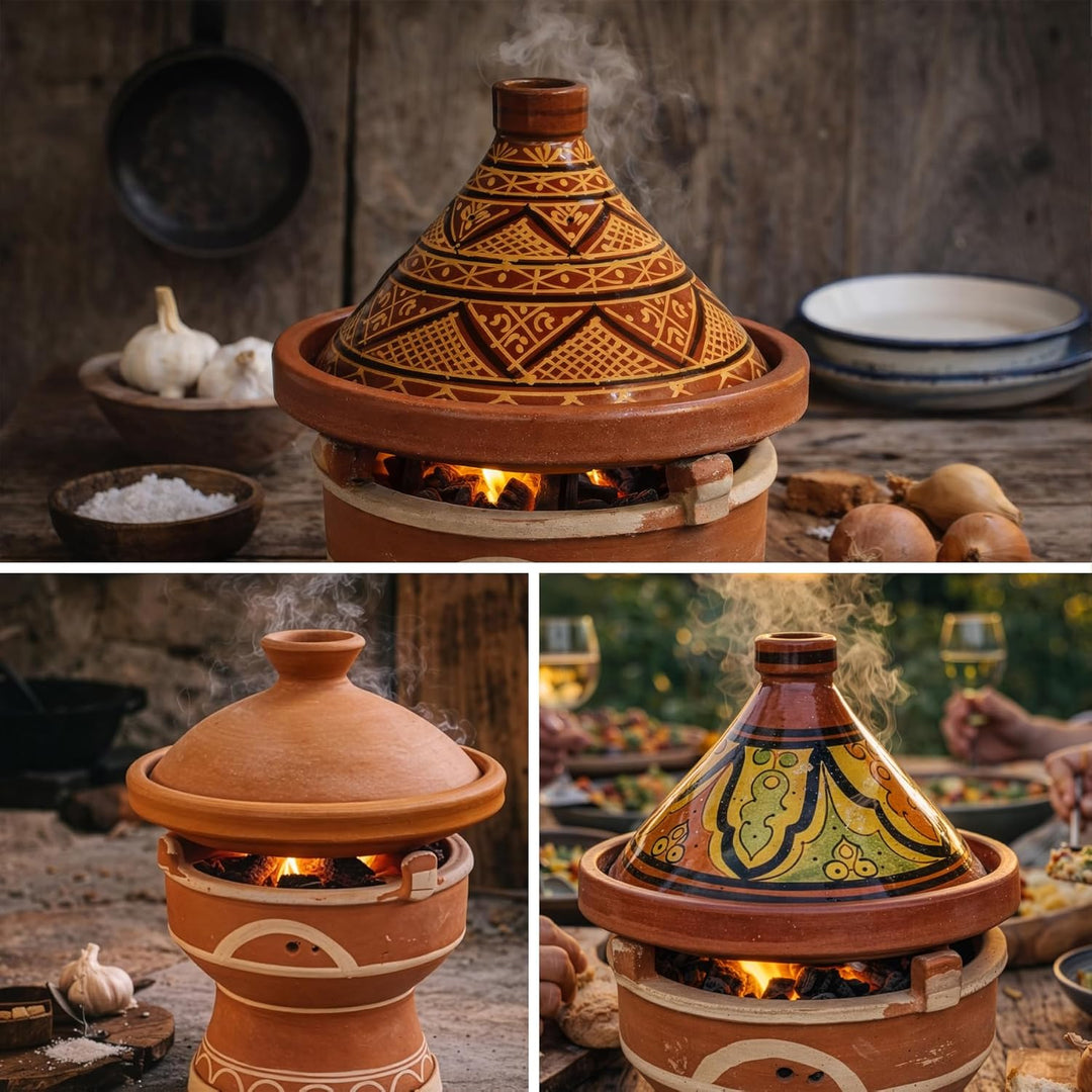 Casa Moro Marokkanische Holzkohle Stövchen Majmar Ø 30 x Höhe 25cm für Tajines Böden Ø 24-27cm | Kun