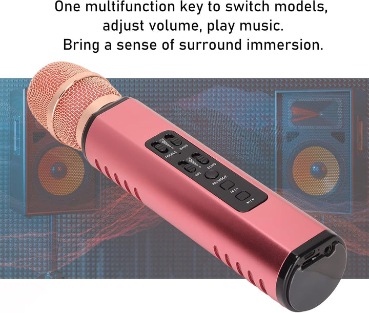 Sorandy K6 Drahtloses Bluetooth-Karaoke-Mikrofon, Tragbares Handheld-Karaoke-Mikrofon-Lautsprecher-M