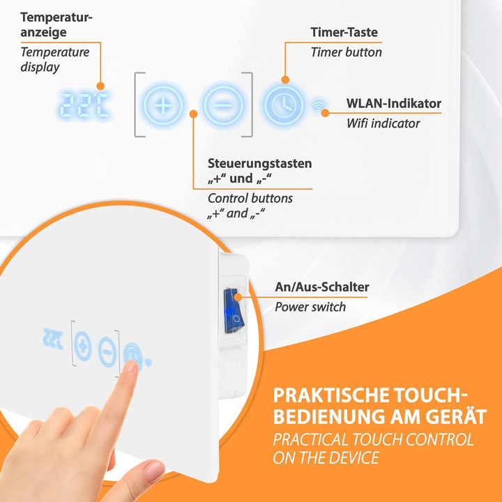 Infrarot Handtuchtrockner 48x100cm weiss Bad-Heizkörper mit Handtuchhalter aus Edelstahl, Infrarot-H